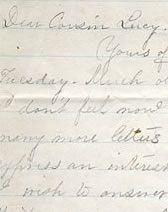 cropped view of letter